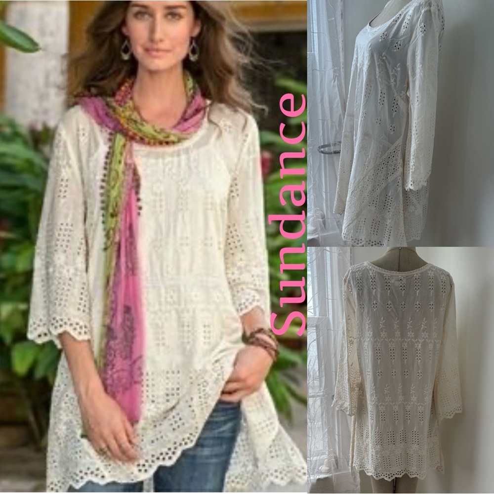 Sundance Elegant Embroidery Tunic Dress 100%Cotton